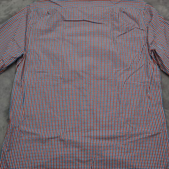 J Crew Shirt Mens Large 16 .5 Blue Red Plaid Dress Workwear Office Button Up - Picture 16 of 16